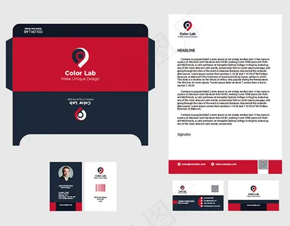 红黑搭配企业视觉元素