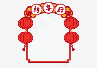 新年好门头装饰框
