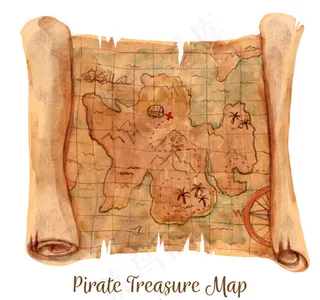 复古纸质藏宝图