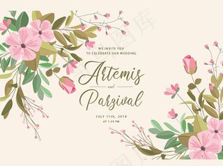 婚礼卡片装饰边框