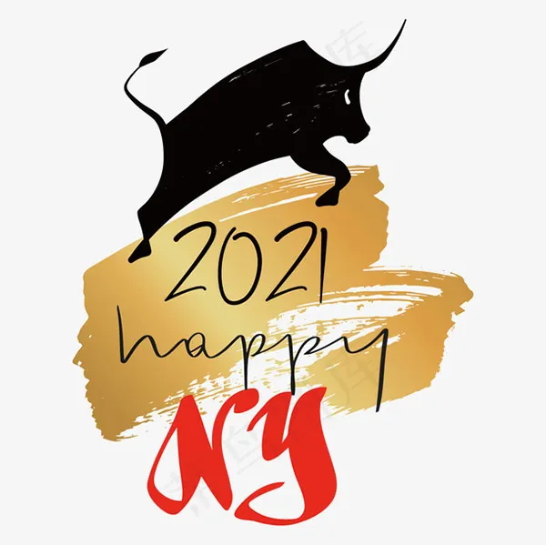牛年2021创意排版ai矢量模版下载