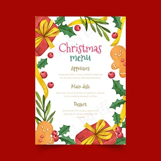 圣诞节手绘菜单