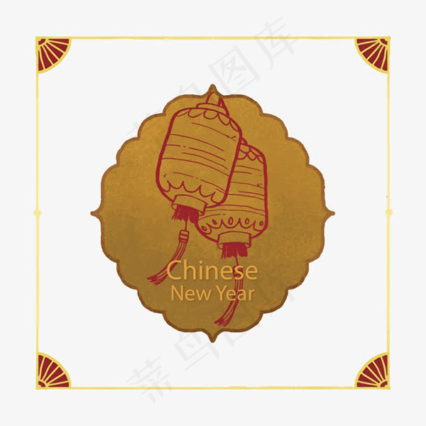 春节装饰元素ai矢量模版下载
