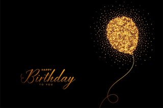 金色气球矢量生日海报