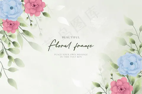美丽水彩花卉背景
