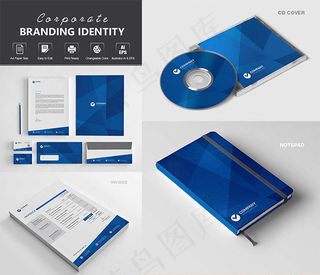 蓝色抽象图案品牌视觉