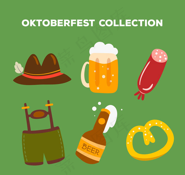 彩色啤酒节元素