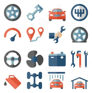 汽车修理工具图标,免抠元素