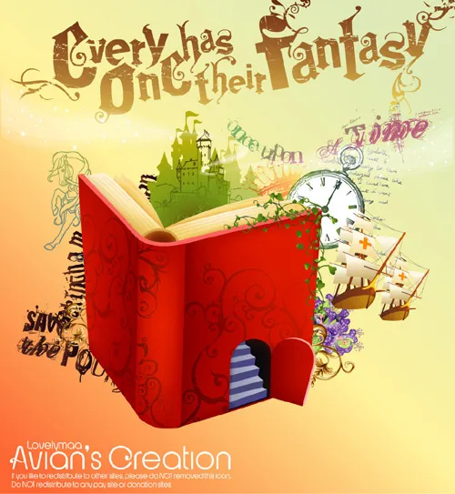 童话故事ai矢量模版下载