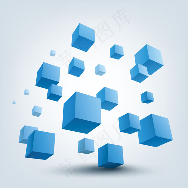 创意3D方块矢量eps,ai矢量模版下载