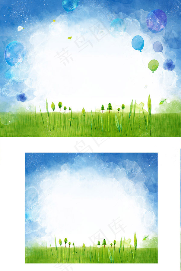 水彩风景(4000X6000(DPI:300))psd模版下载