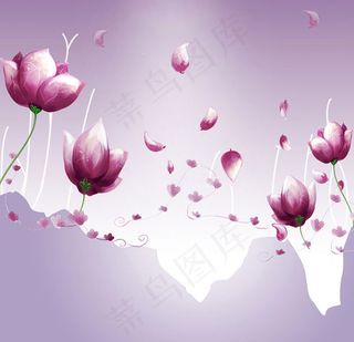 浪漫郁金香背景,背景元素