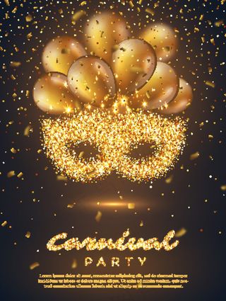 金色粒子面具气球