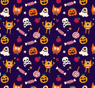 卡通万圣元素背景