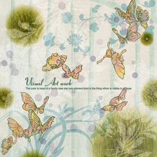 花朵蝴蝶背景,背景元素