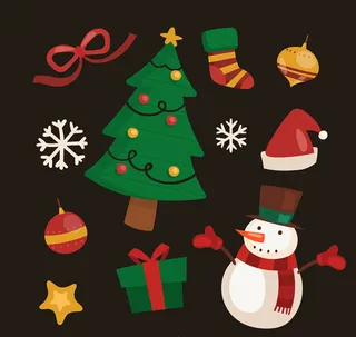 彩色圣诞节元素