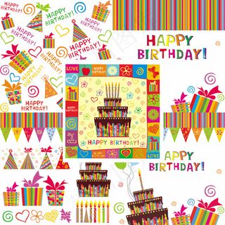 生日手绘元素,背景元素