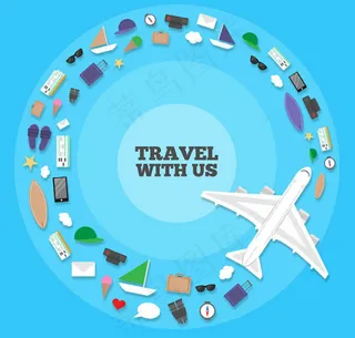 旅行元素组合圆环