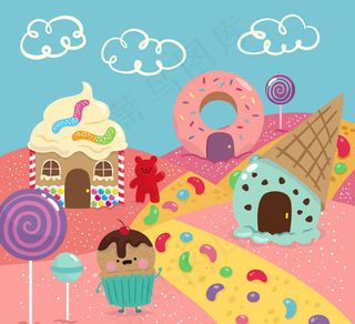 可爱卡通糖果世界