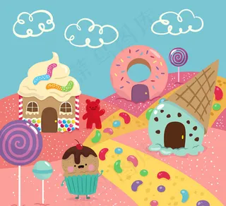可爱卡通糖果世界
