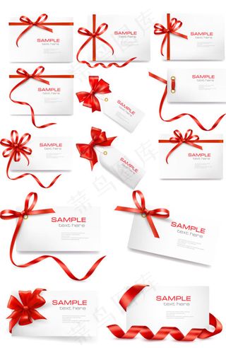 蝴蝶结卡片矢量