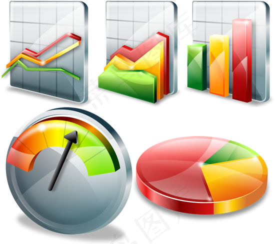 商务数据图标,免抠元素ai矢量模版下载