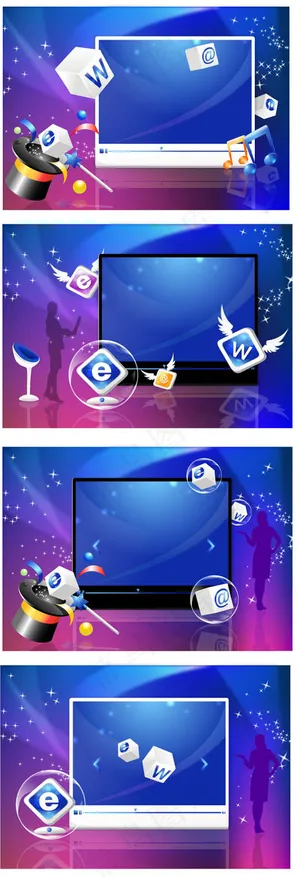 播放器蓝色科技,背景元素