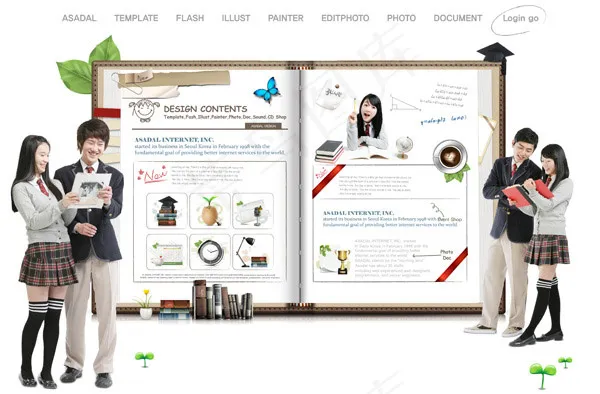 书本与学生创意(3500X2300(DPI:300))psd模版下载