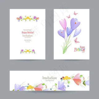 花朵装饰邀请卡