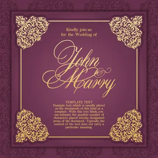 婚礼邀请卡矢量