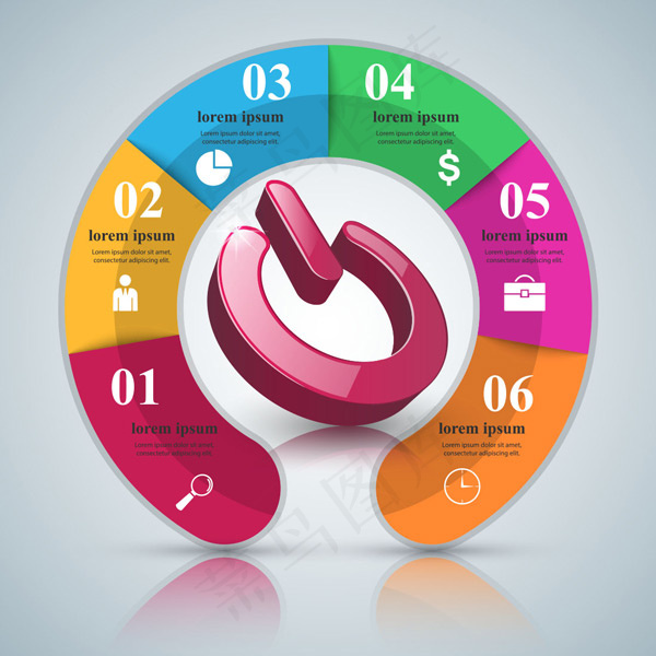 立体圆形信息图表