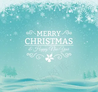 冬季雪原圣诞贺卡