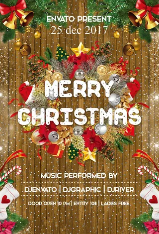 酒吧圣诞节海报