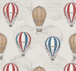 热气球无缝背景