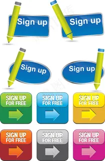 网页注册标签按钮