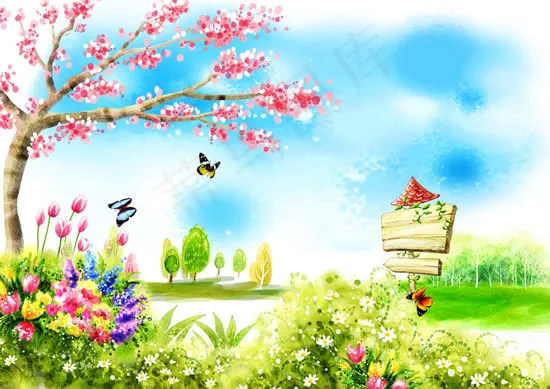 春姿婀娜风景(4961X3508(DPI:300))psd模版下载