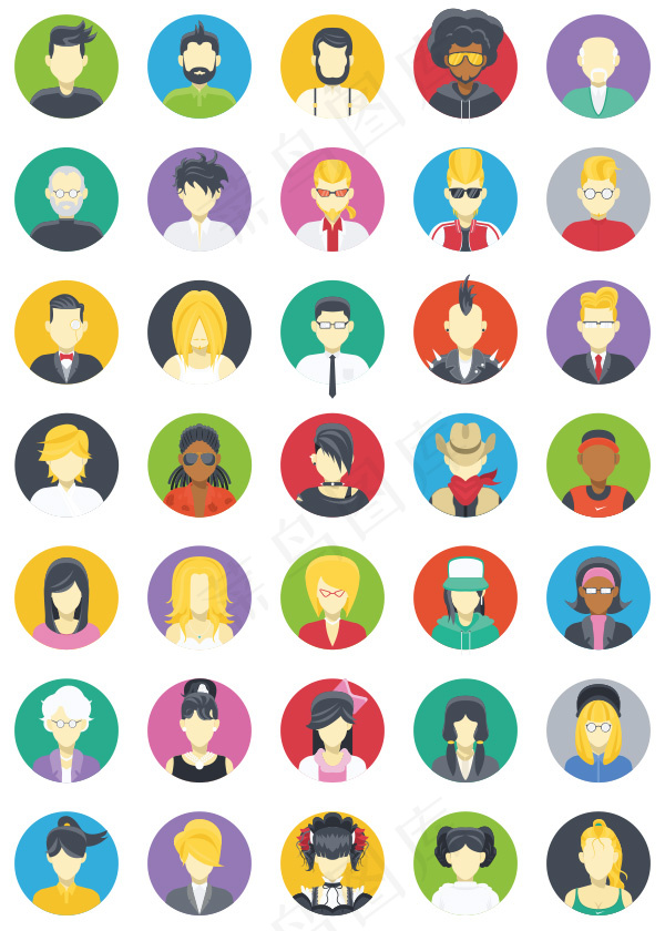 扁平化人物头像