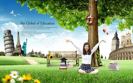 树下坐着的女孩