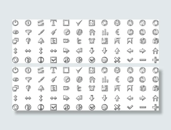 手绘网页图标,免抠元素eps,ai矢量模版下载