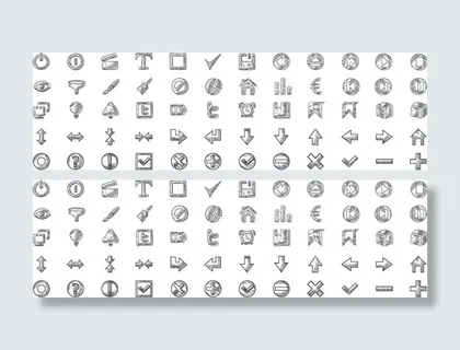 手绘网页图标,免抠元素