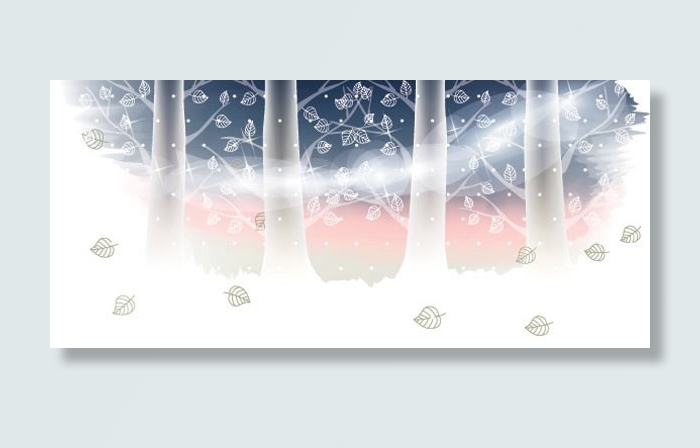 梦幻雪雾森林ai矢量模版下载