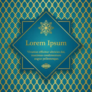 金色花纹蓝底背景