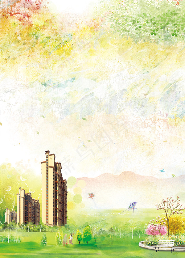 房地产春天元素(2000X2783(DPI:300))psd模版下载