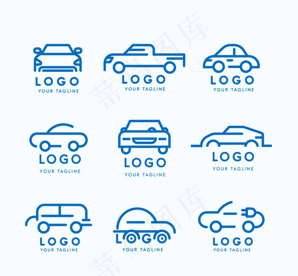 蓝色车元素标志