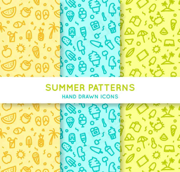 可爱夏季无缝背景ai矢量模版下载