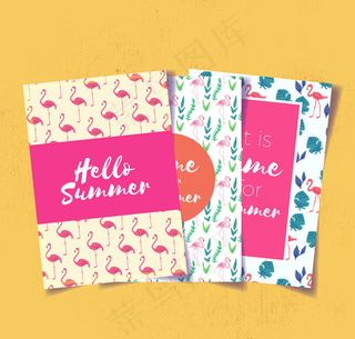 夏季火烈鸟卡片