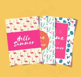 夏季火烈鸟卡片