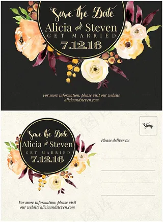 花朵结婚邀请函