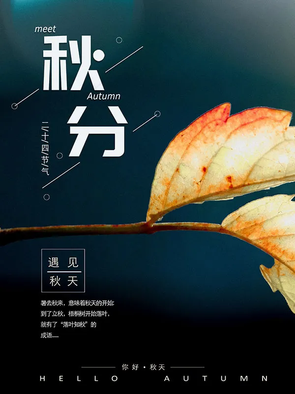 秋分节气海报(3543X4724(DPI:150))psd模版下载