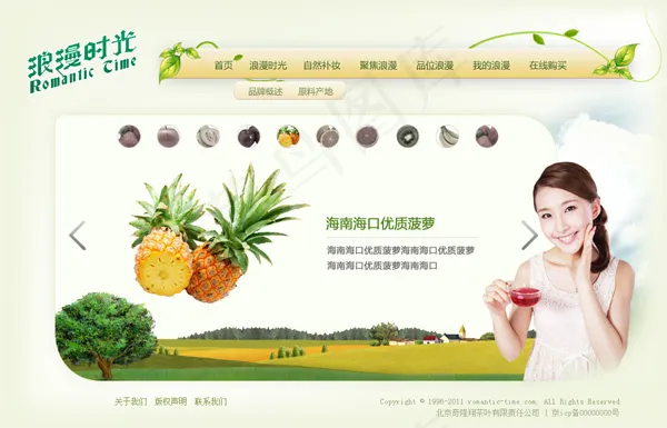 甜蜜水果网站psd模版下载